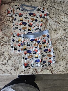 Little Sleepies Construction Truck Short Pajama Set -l Size 4t